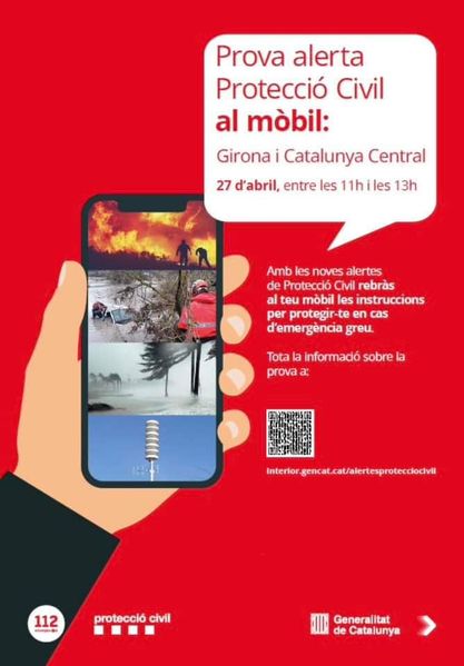 Més informació sobre l'article Prova del Sistema d’Alertes de Protecció Civil