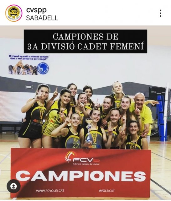 Més informació sobre l'article Les cadets del Club de Voleibol han guanyat la final i es proclamen Campiones de lliga de 3a Divisió Catalana