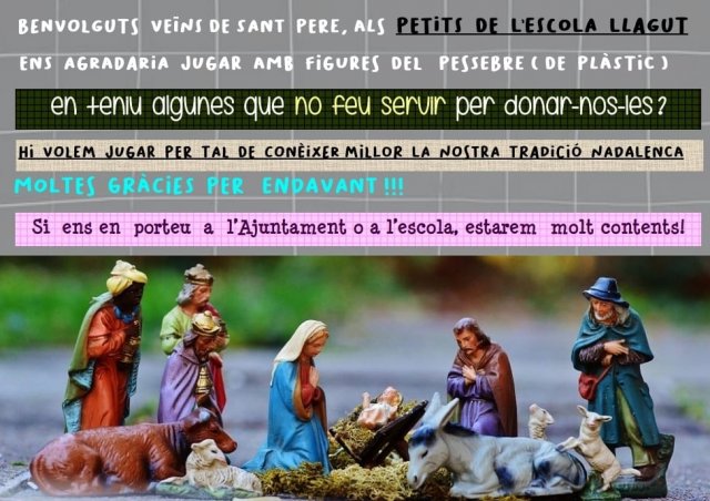 Més informació sobre l'article L’escola Llagut ens envia una petició per recollir figures del pessebre de plàstic