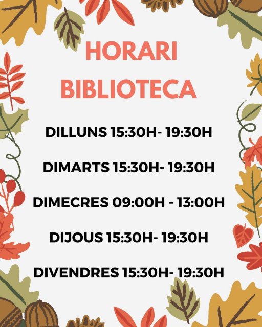 Més informació sobre l'article Nou horari de la biblioteca