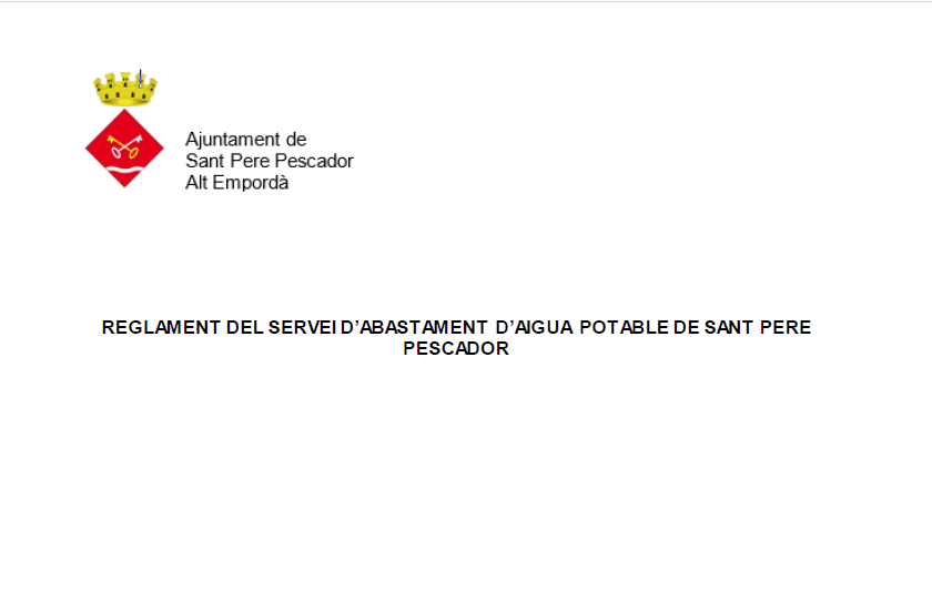 Més informació sobre l'article Aprovació definitiva del Reglament del servei d’abastament d’aigua potable de Sant Pere Pescador