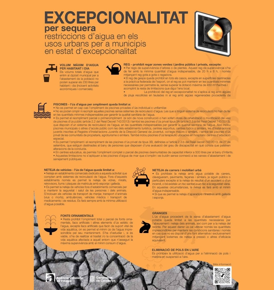 Més informació sobre l'article Continuem en estat d’excepcionalitat per sequera